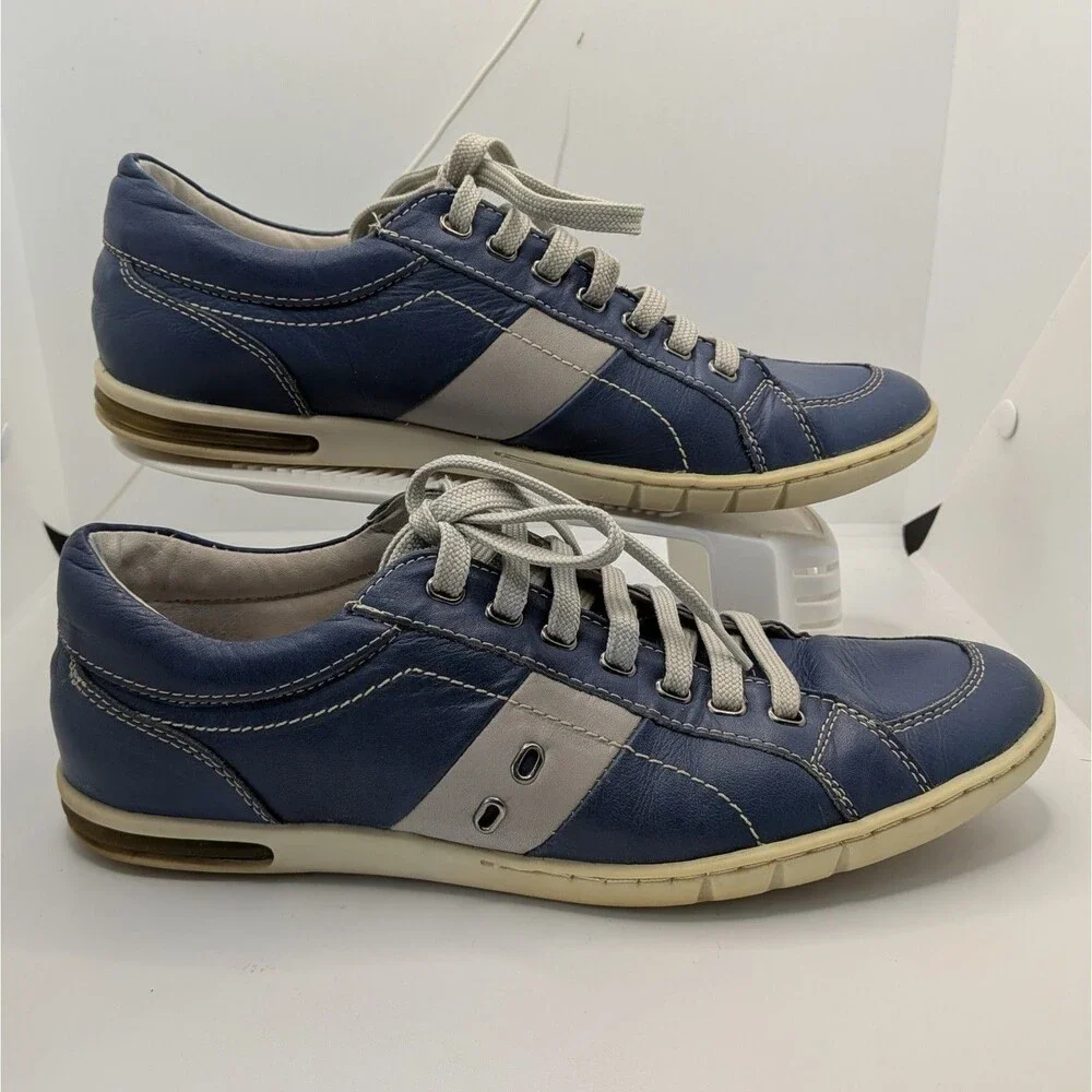 Renato Calçados Men's Blue Leather Casual Sneakers US 8 Athleisure Street Wear